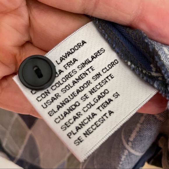 Blue Argyle Blouse Button Up Collared Top - Picture 4 of 9